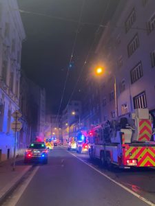 Noční požár v centru Ostravy