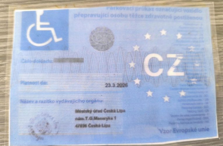 Pořídil si falešný parkovací průkaz pro přepravu tělesně postižených