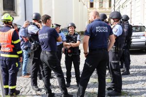Taktické cvičení v budově krajského úřadu v Pardubicích