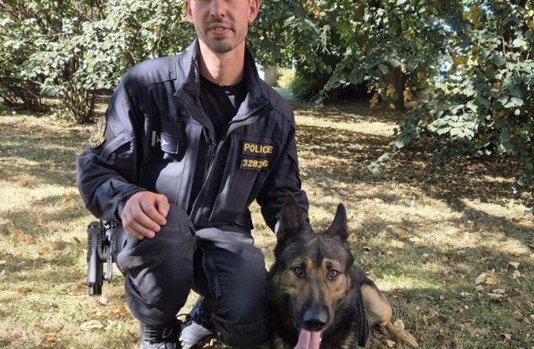 Zraněnému řidiči pomáhal policejní psovod